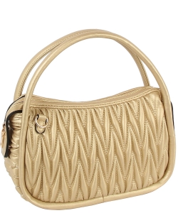 Puffy Chevron Quilted Tote Crossbody Bag LP105-Z GOLD